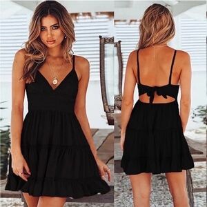 Black Lace halter  Strap Dress size XS